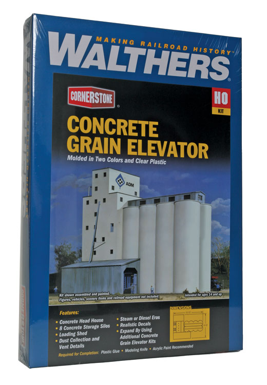 Walthers Cornerstone 933-3022 HO Scale Concrete Grain Elevator KIT