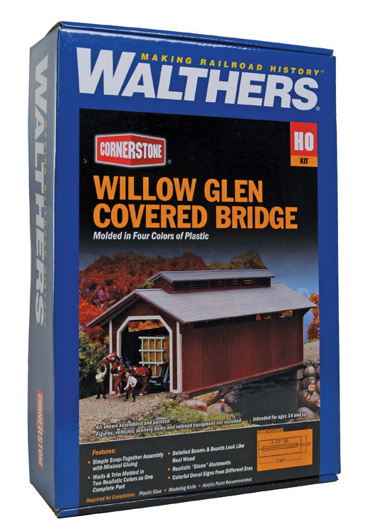 Walthers Cornerstone 933-3652 HO Scale Willow Glen Covered Bridge KIT