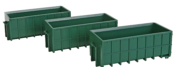 Walthers SceneMaster 949-4100 HO Scale Large Dumpsters, Green, Assembled