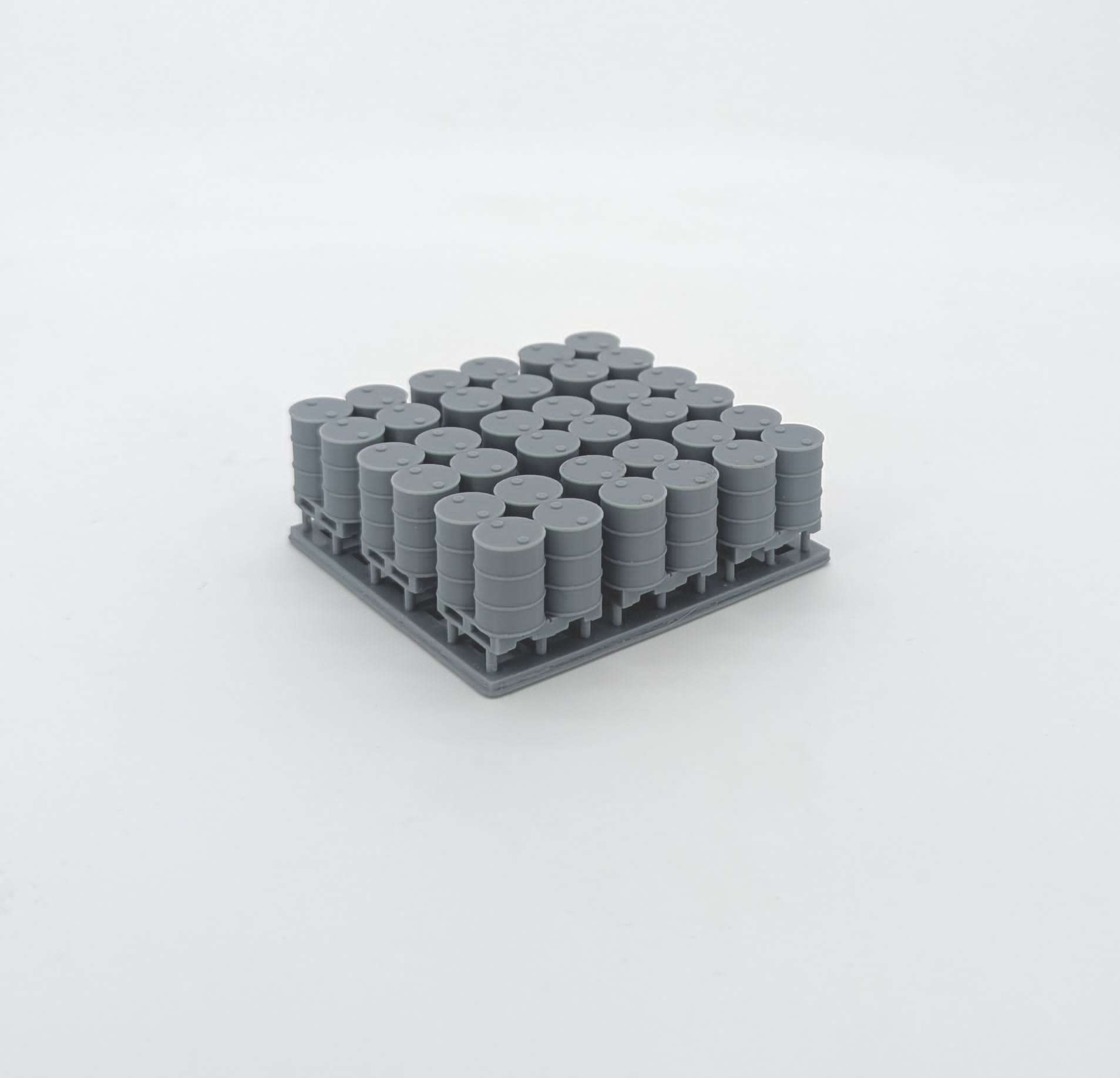 Whistle Stop Models HO1006 HO Scale Pallets with Drums, Resin 3D Printed, Highly Detailed Sample