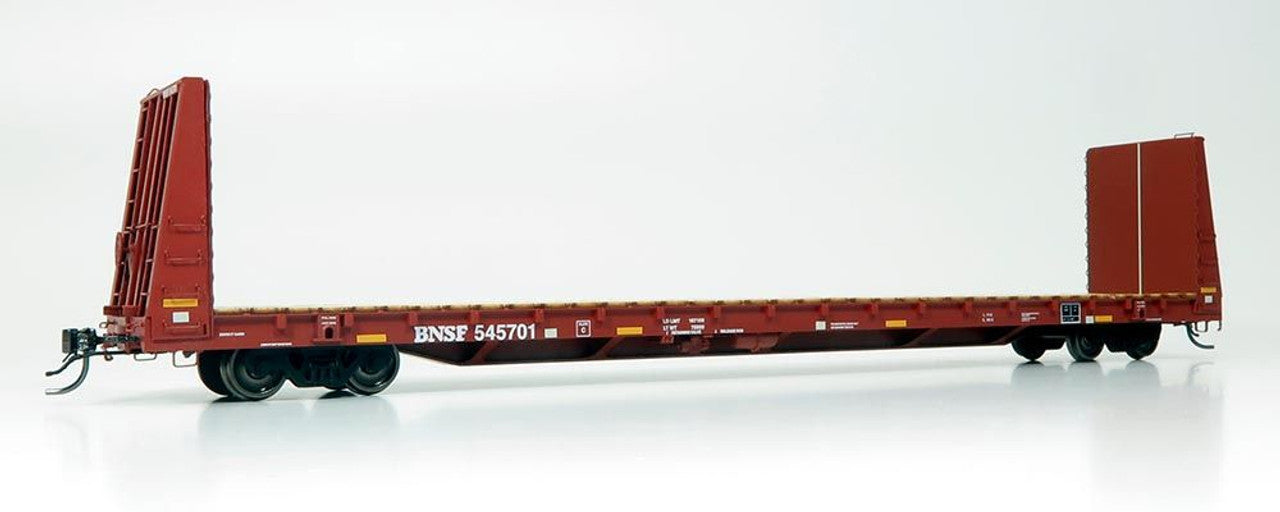 Rapido 147008 HO Scale Bulkhead Flatcar BNSF #545702 Mineral Brown