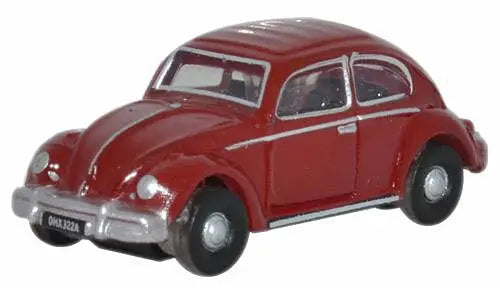Oxford Diecast NVWB002 N Scale 1960s Volkswagen Beetle - Assembled - Ruby Red