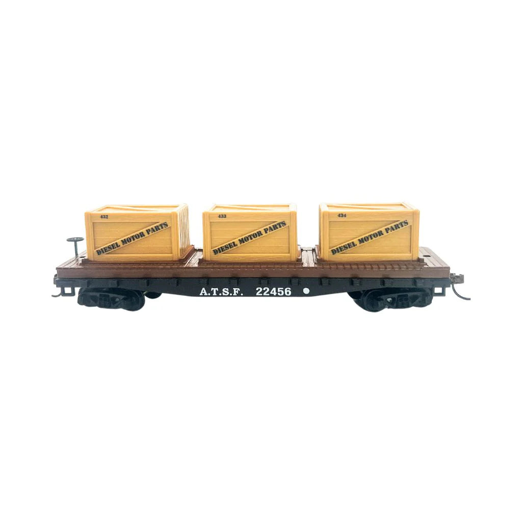 Rock Island Hobby 32213 HO Scale Flat Car w/ Crates ATSF #22456