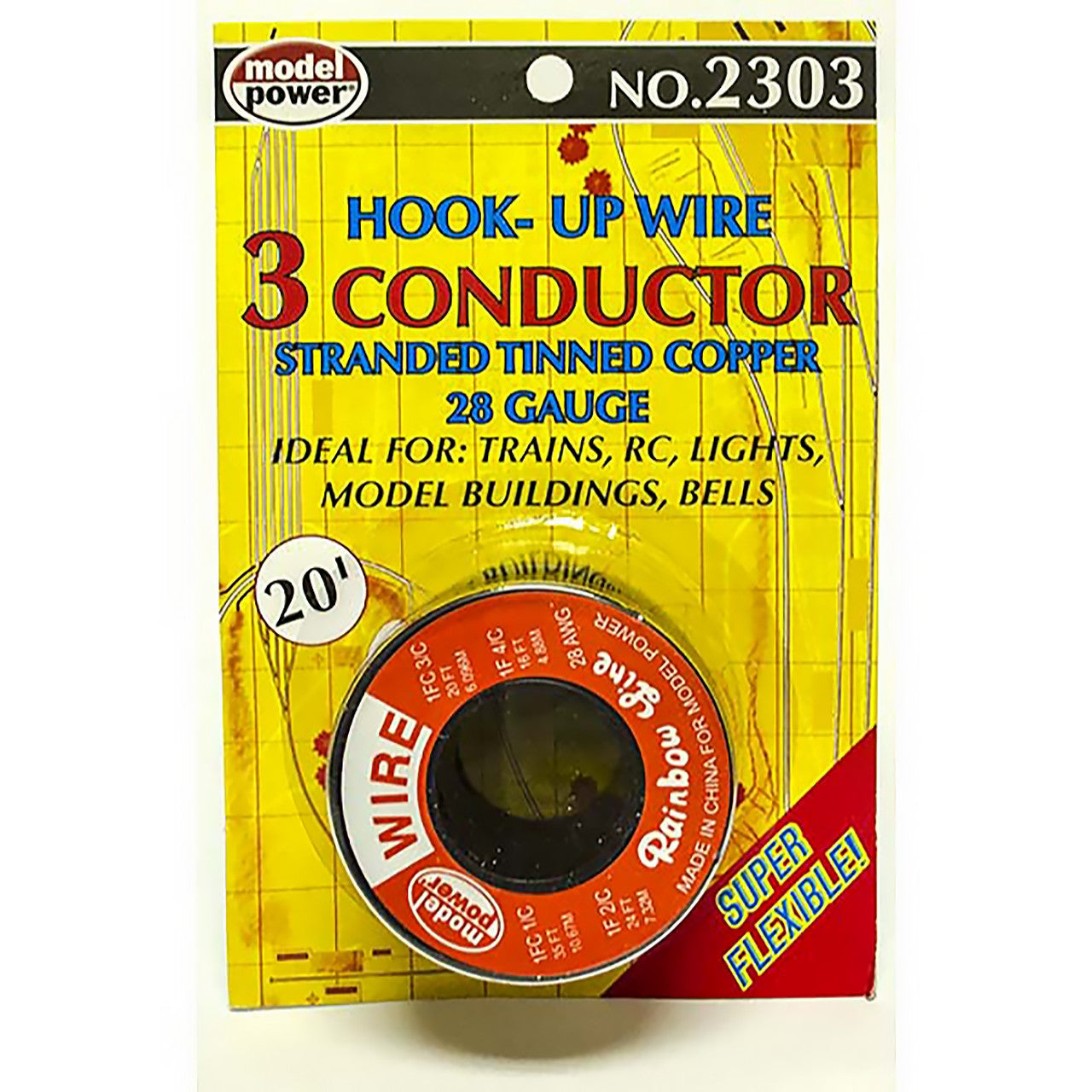 Model Power 2303 MULTI Scale Hook Up Wire 3 Stranded Tinned Copper Wire 28g