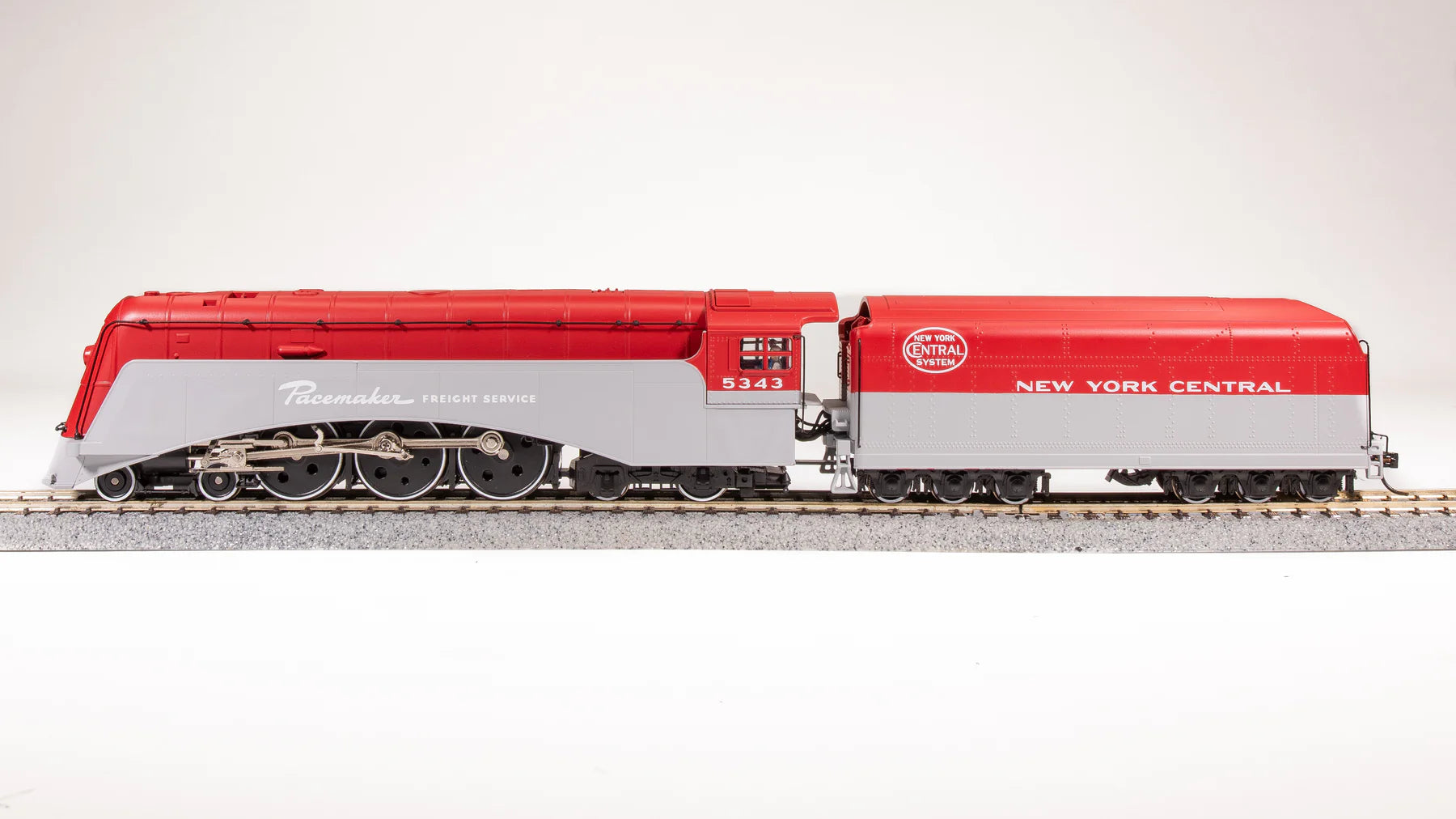 Broadway Limited 2807 HO Scale, COMMODORE VANDERBILT HUDSON, New York Central #5343, PACEMAKER SCHEME W/ WHITE LOGO, DISC DRIVERS (Paragon4 Sound/DC/DCC)