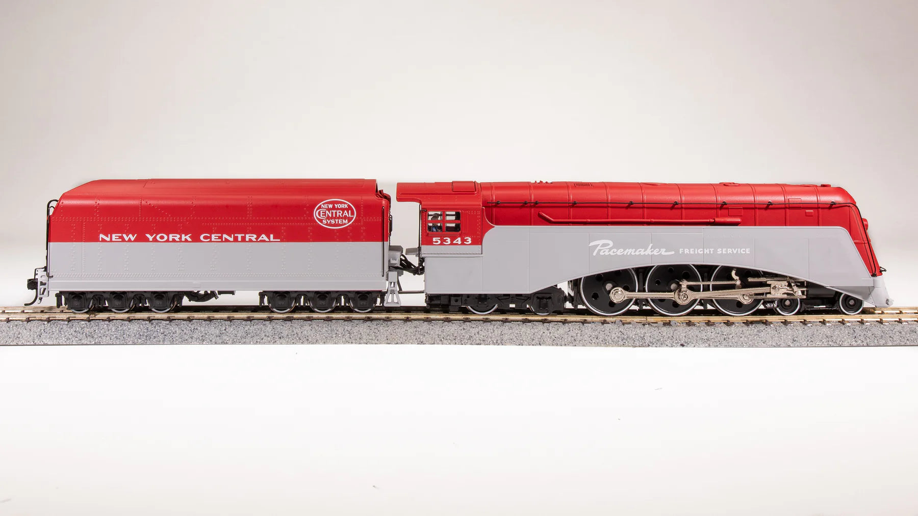 Broadway Limited 2807 HO Scale, COMMODORE VANDERBILT HUDSON, New York Central #5343, PACEMAKER SCHEME W/ WHITE LOGO, DISC DRIVERS (Paragon4 Sound/DC/DCC)