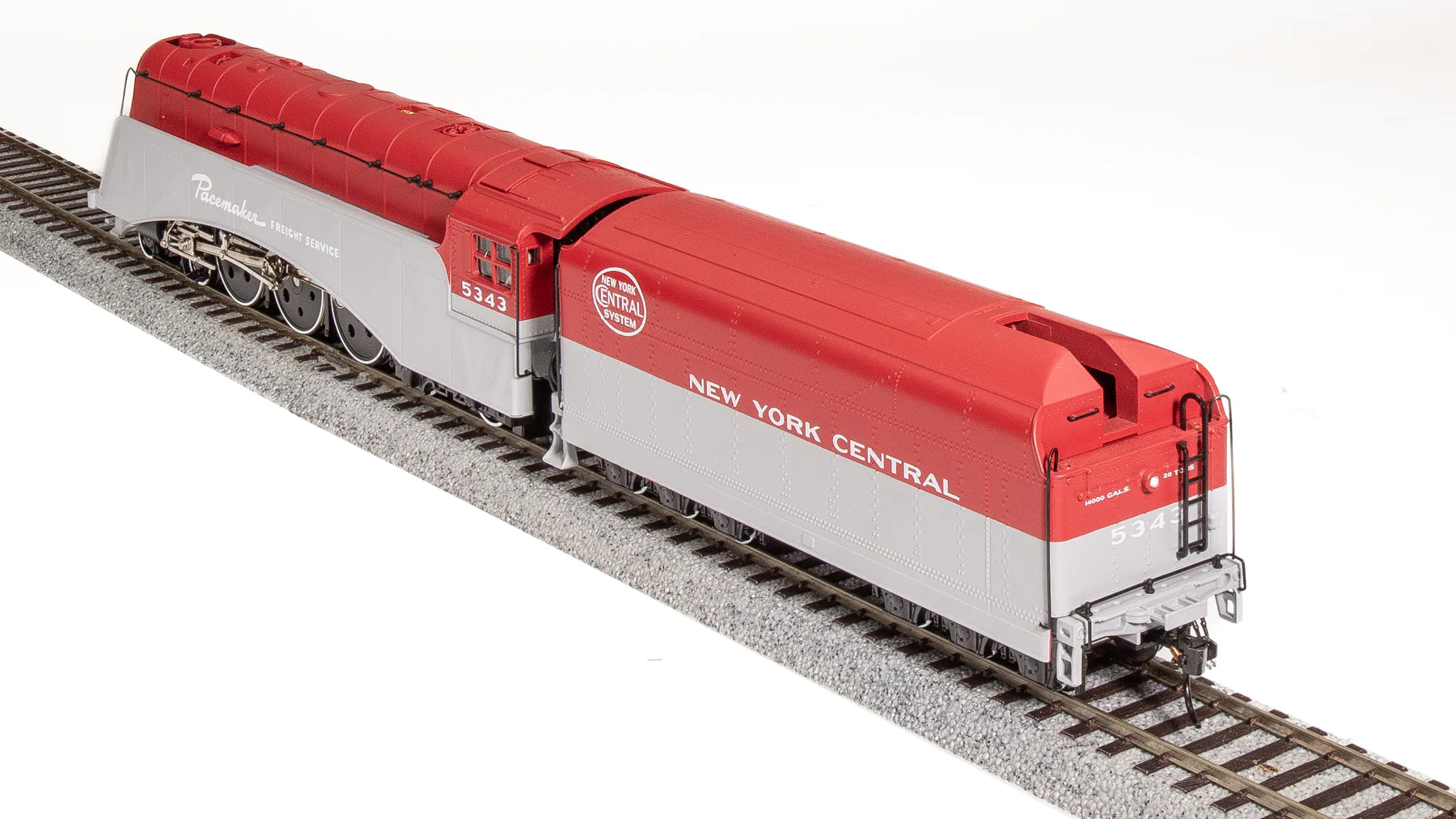 Broadway Limited 2807 HO Scale, COMMODORE VANDERBILT HUDSON, New York Central #5343, PACEMAKER SCHEME W/ WHITE LOGO, DISC DRIVERS (Paragon4 Sound/DC/DCC)