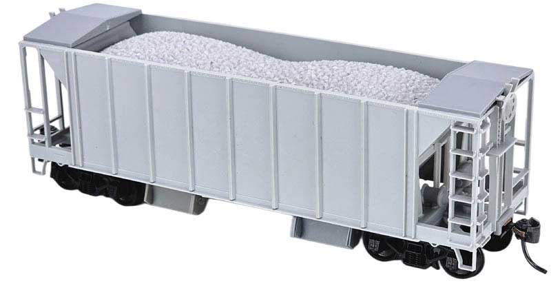Bowser #3-1702 HO Scale 70-Ton 2 Bay Ballast Car Undecorated Closed Side KIT
