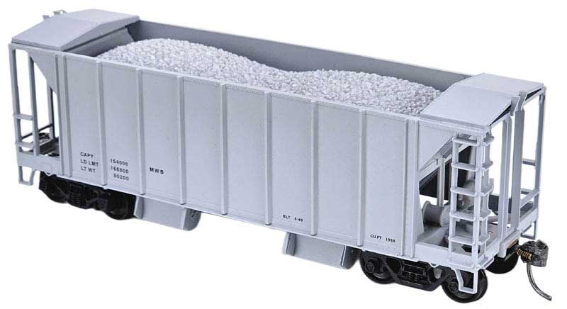 Bowser #3-1704 HO Scale 70-Ton 2 Bay Ballast Car Closed Side Dim Data KIT