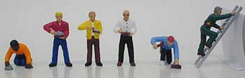 Model Power 5748 HO Scale Mason & Bricklayers, People (6 pcs)