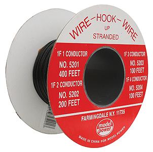 Model Power 5201 MULTI Scale 400' 1 Conductor Wire, Model Railroad Wire Black