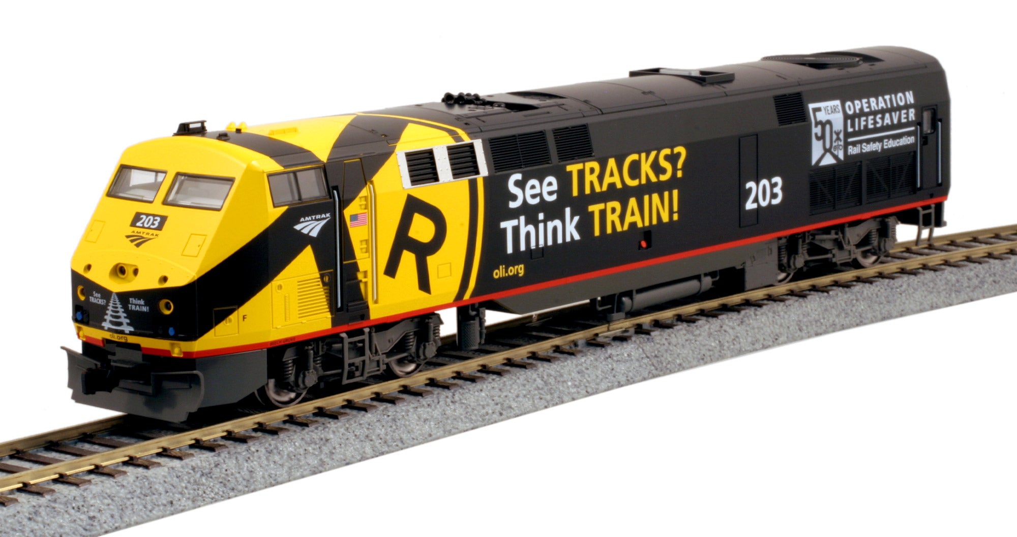 KATO 37-6119LS HO Scale GE P42 Diesel Locomotive Operation Lifesaver Amtrak #203 ESU LokSound 5