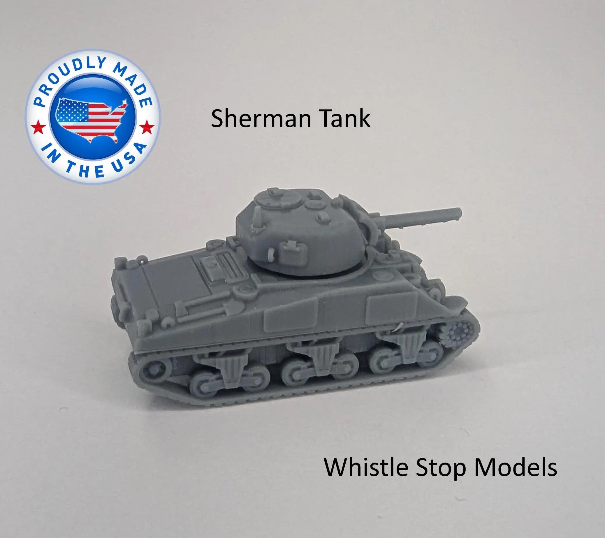 Whistle Stop Models N4003 N Scale Set of Sherman Tanks, Resin 3D Printed, Highly Detailed
