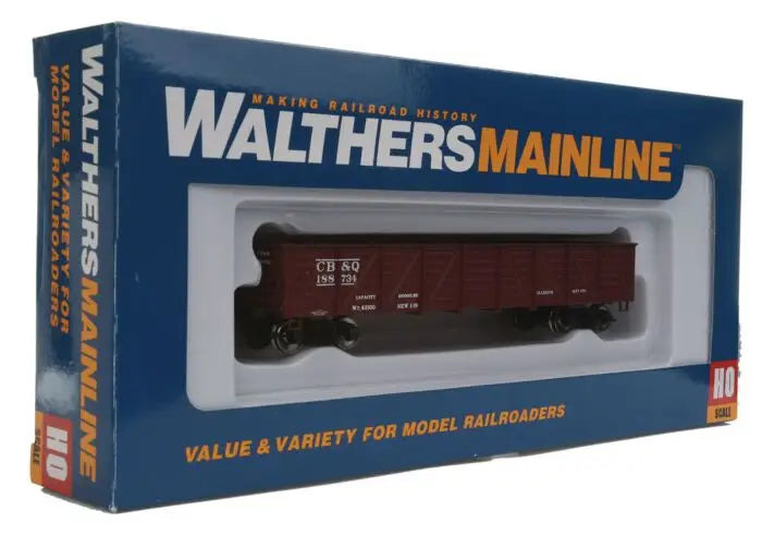 WalthersMainline 910-5666 HO Scale 40' 50-Ton Drop Bottom Gondola Burlington CB&Q #188734