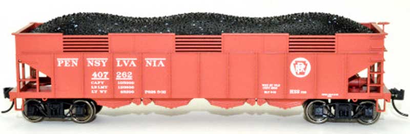 Bowser 43045 HO Scale, H22 4 Bay Hopper, Pennsylvania PRR #407342