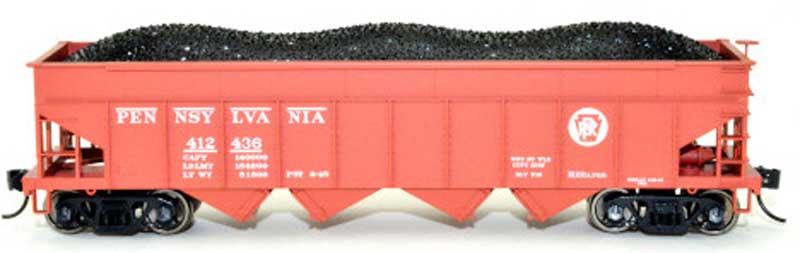 Bowser 43054 HO Scale, H22a 4 Bay Hopper, Pennsylvania PRR #412618