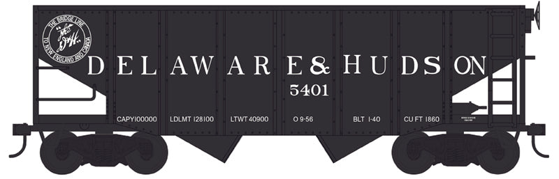Bowser 43078 HO Scale, 55 Ton Fishbelly Hopper Car, Delaware and Hudson #5458, Blt. 1-40
