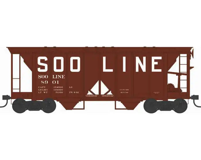 Bowser 43285 HO Scale, 70 Ton Covered Hopper, Soo Line #8951