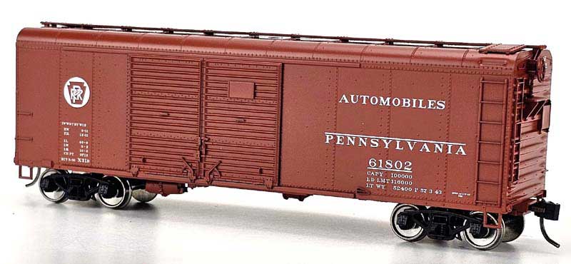 Bowser 43316 HO Scale, X31B 4-Dr Round Flush Roof Box Car, Pennsylvania PRR #61802, Automobiles, Circle Keystone