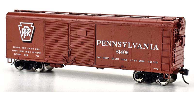 Bowser 43330 HO Scale, X31B 4-Dr Round Flush Roof Box Car, Pennsylvania PRR #61509, Shadow Keystone