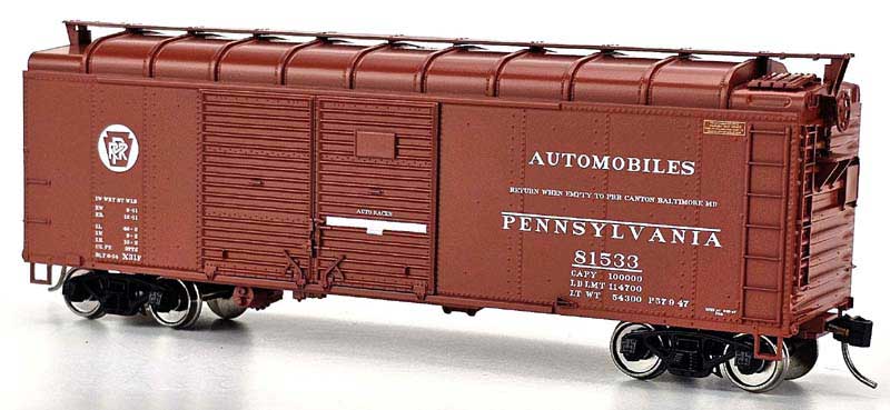 Bowser 43336 HO Scale, X31F 4-Dr Turtle Roof Box Car w/loader, Pennsylvania PRR #81590, Circle Keystone