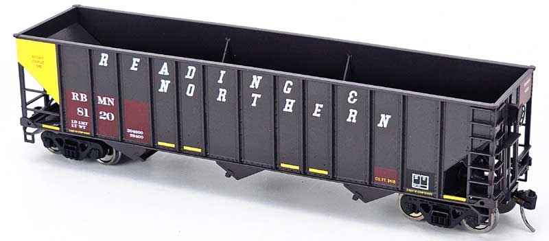 Bowser 43537 HO Scale 100 Ton Hopper Reading & Northern RBMN #8120 Brown w/ Yellow End