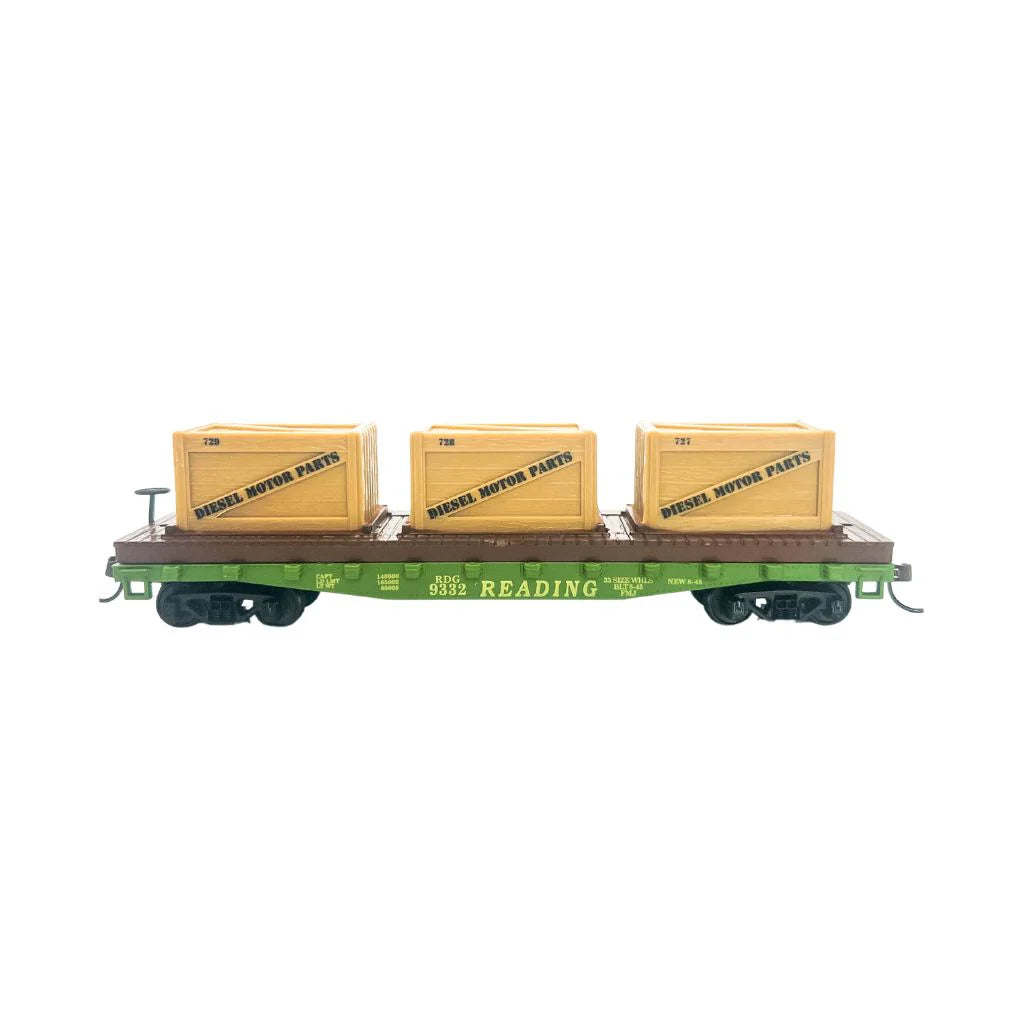 Rock Island Hobby 32214 HO Scale Flat Car w/ Crates Reading RDG #9332