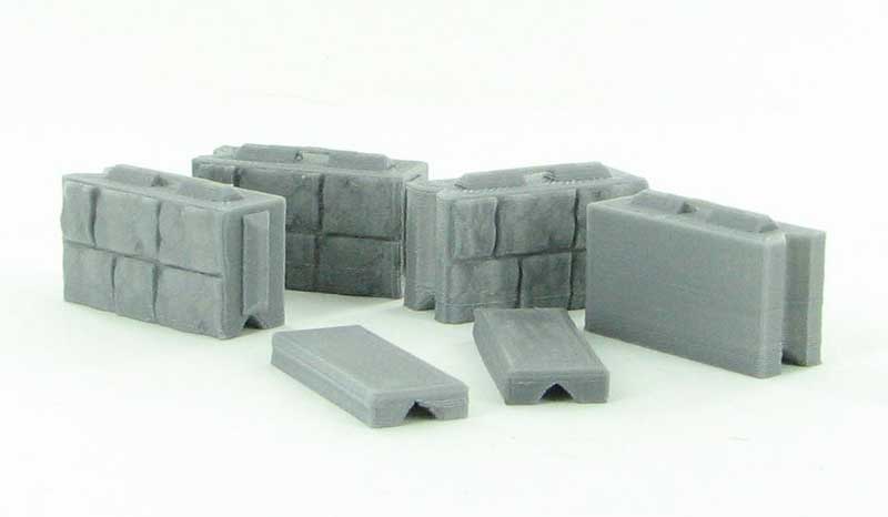 3D to Scale , 1:50 Scale Precast Wall Block Set