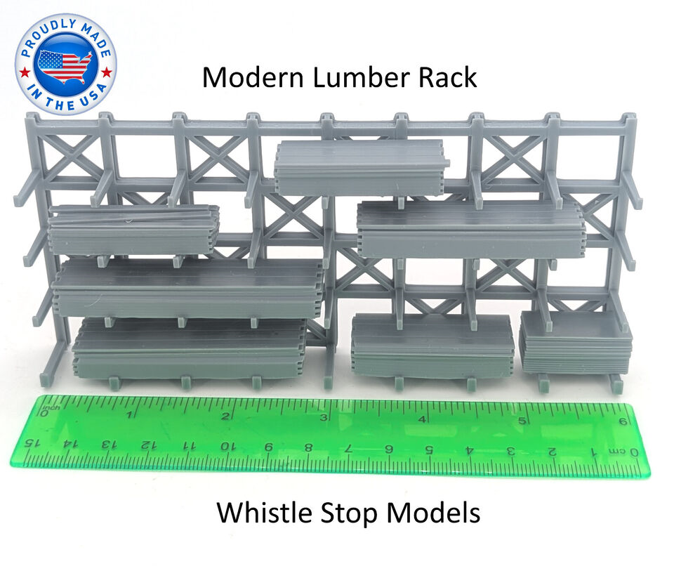 Whistle Stop Models HO6510 HO Scale Modern Lumber Rack, 3D Printed, Highly Detailed