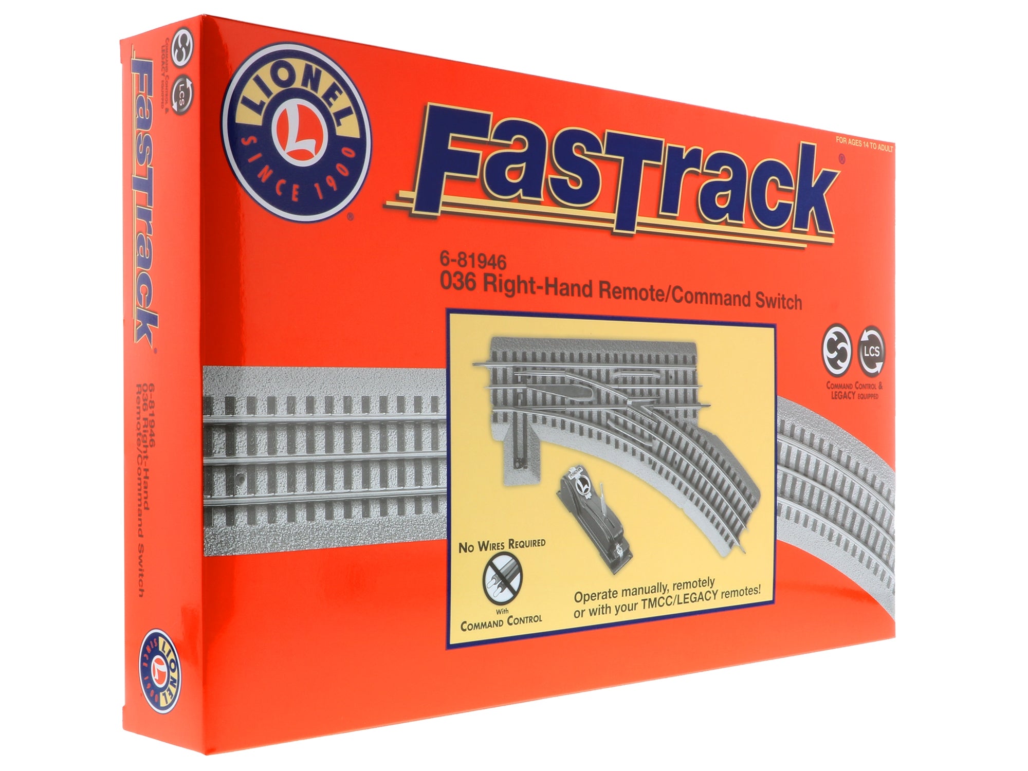 Lionel 6-81946 O, FasTrack O36 Remote/command Switch - Right Hand