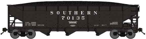 Bluford Shops 74003 N Scale, 3-Bay Offset Side Hopper, Southern 3 Pack (Appalachia Division)