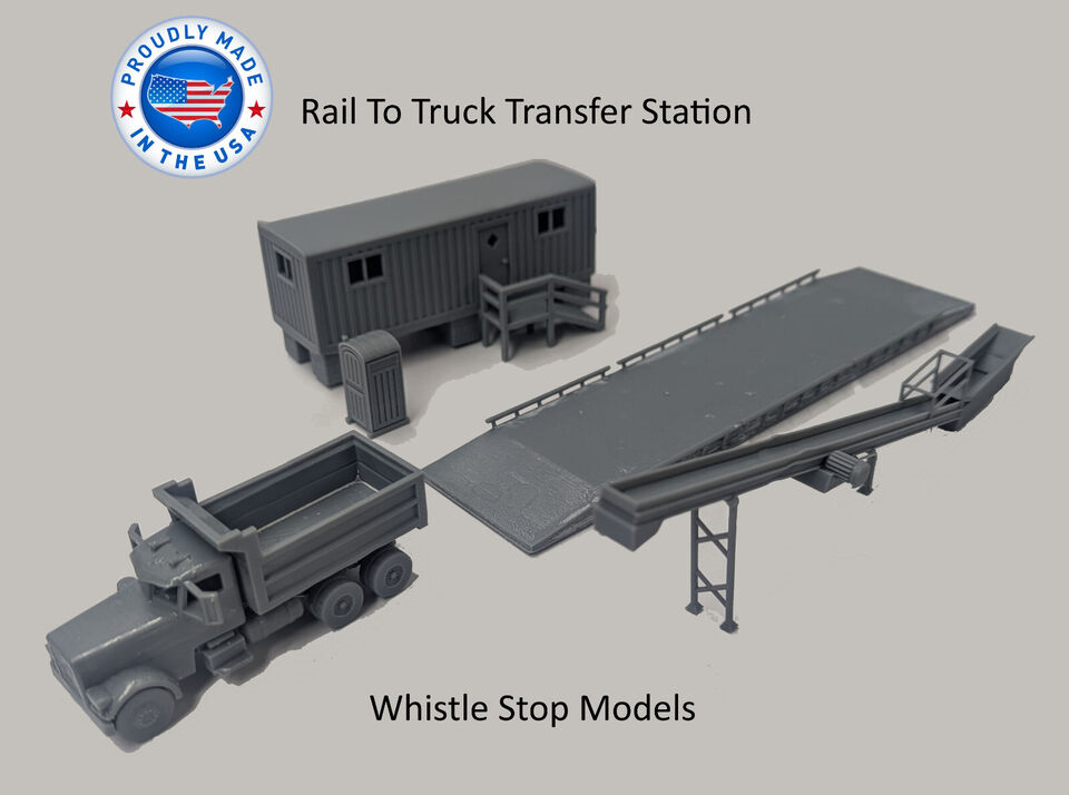 Whistle Stop Models HO7701 HO Scale Rail To Truck Transfer Station, 3D Printed, Highly Detailed