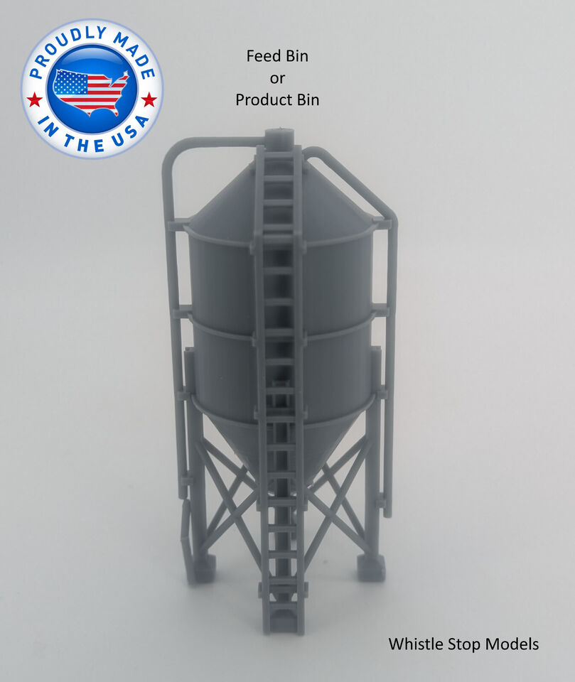 Whistle Stop Models HO8002 HO Scale Feed Bin, Resin 3D Printed, Highly Detailed