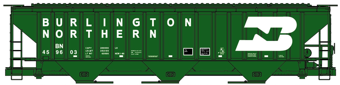 Accurail 8133 HO Scale Pullman Standard Covered Hopper Burlington Northern BN #459603 KIT