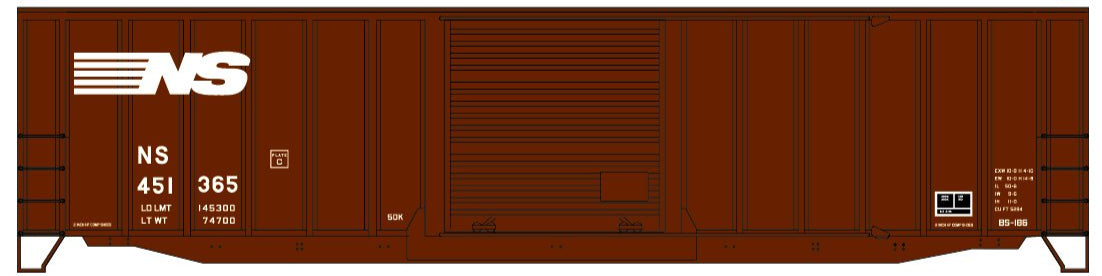 Accurail 8147 HO Scale 50' Ext Post Steel Box Car Norfolk Southern NS #451365 KIT