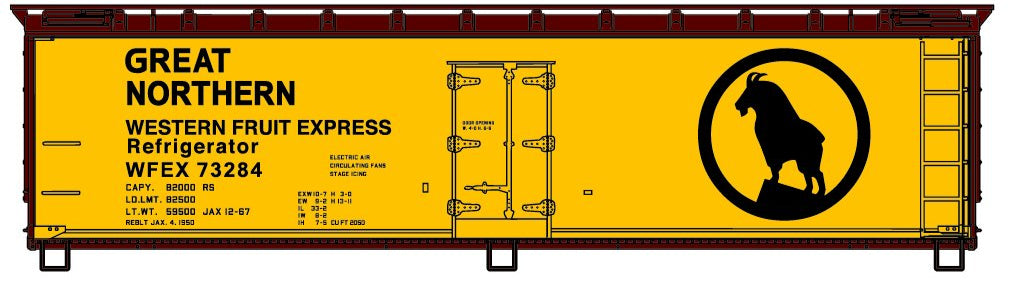Accurail 8150 HO Scale 40' Wood Refrigerator Car Great Northern WFEX #73284 KIT
