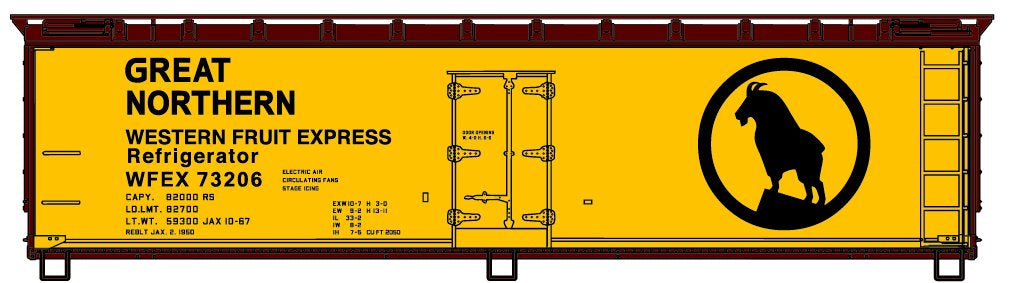 Accurail 8150 HO Scale 40' Wood Refrigerator Car Great Northern WFEX #73206 KIT