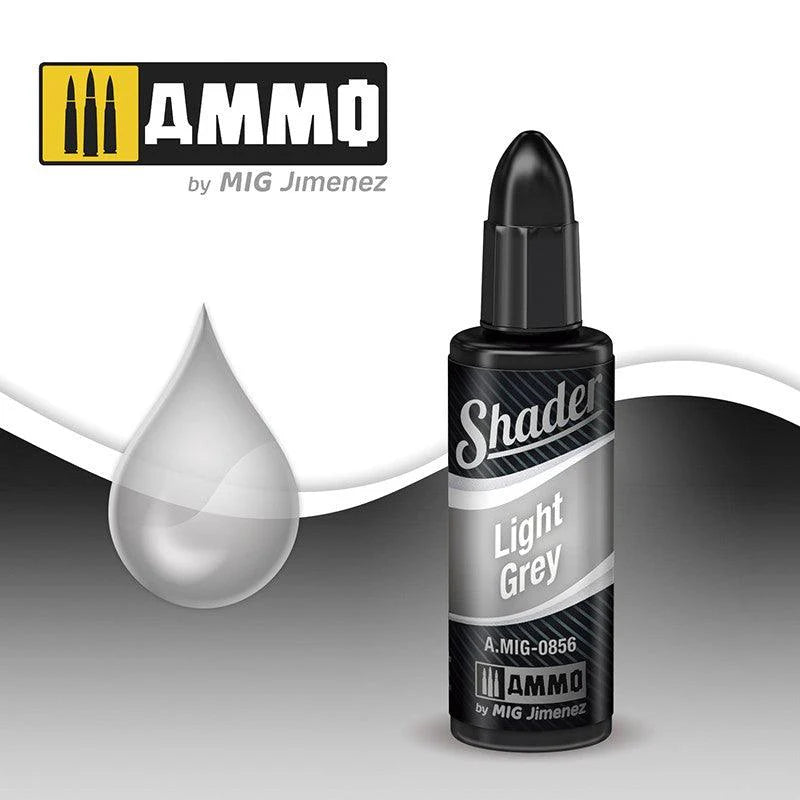 Ammo by MIG 856 MULTI Scale Light Grey Shader Modeling Paint (10mL e)
