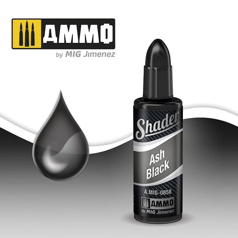 Ammo by MIG 858 MULTI Scale Ash Black Shader Modeling Paint (10mL e)