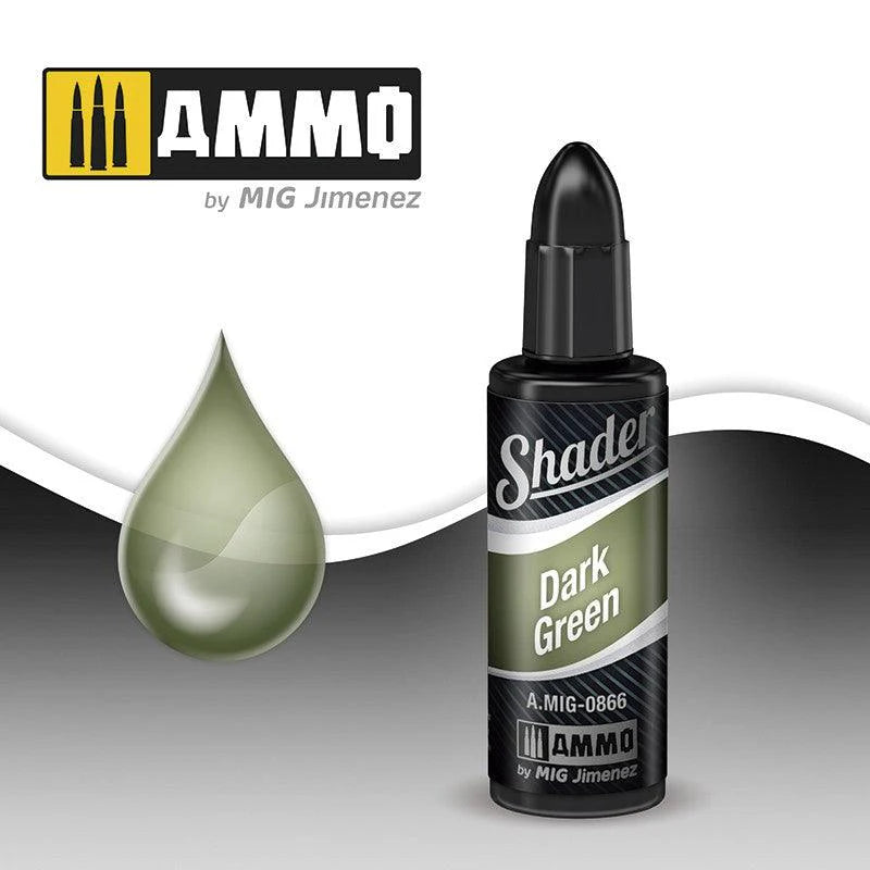 Ammo by MIG 866 MULTI Scale Dark Green Shader Modeling Paint (10mL e)