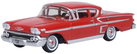 Oxford Diecast 87CIS58003 HO Scale 1958 Chevrolet Impala Sports Coupe Rio Red Model Car