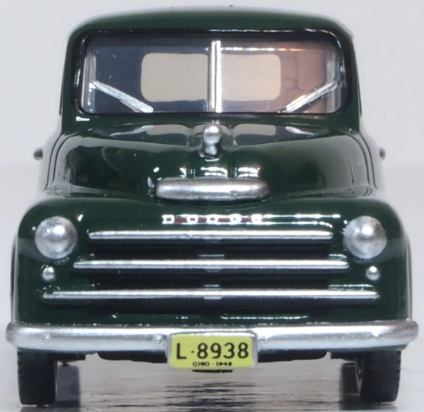 Oxford Diecast 87DP48002 HO Scale 1948 Dodge B-1B Pickup Truck - Assembled, Dark Green
