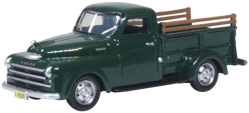 Oxford Diecast 87DP48002 HO Scale 1948 Dodge B-1B Pickup Truck - Assembled, Dark Green