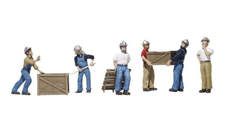 Woodland Scenics A1823 HO Scale Dock Workers Scenic Accents (6 pcs)