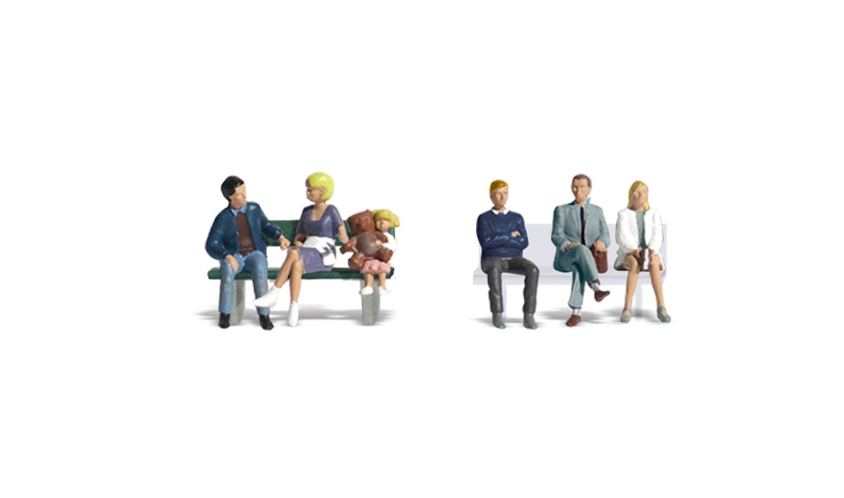 Woodland Scenics A2134 N Scale Bus Stop People Scenic Accents (4 pcs)