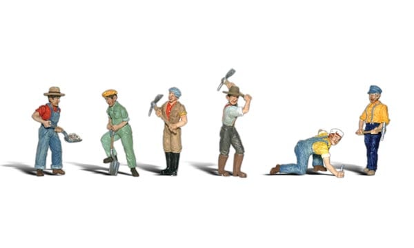 Woodland Scenics A2148 N Scale Track Workers Scenic Accents (6 pcs)