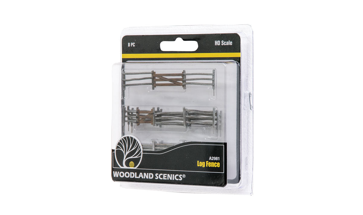 Woodland Scenics A2981 HO Scale Log Fence (8 pcs)