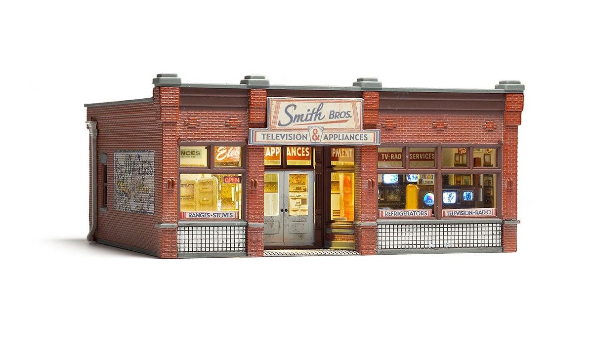 Woodland Scenics BR5069 HO Scale, Smith Brothers TV & Appliance Store
