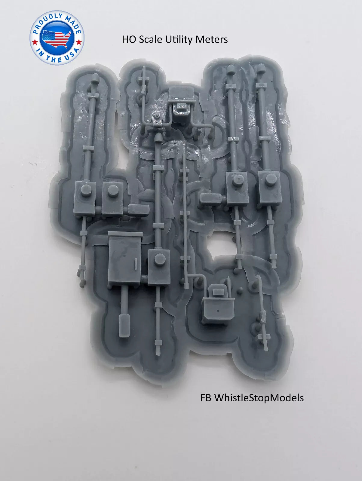 Whistle Stop Models HO1000 HO Scale Utility Meter, Resin 3D Printed, Highly Detailed