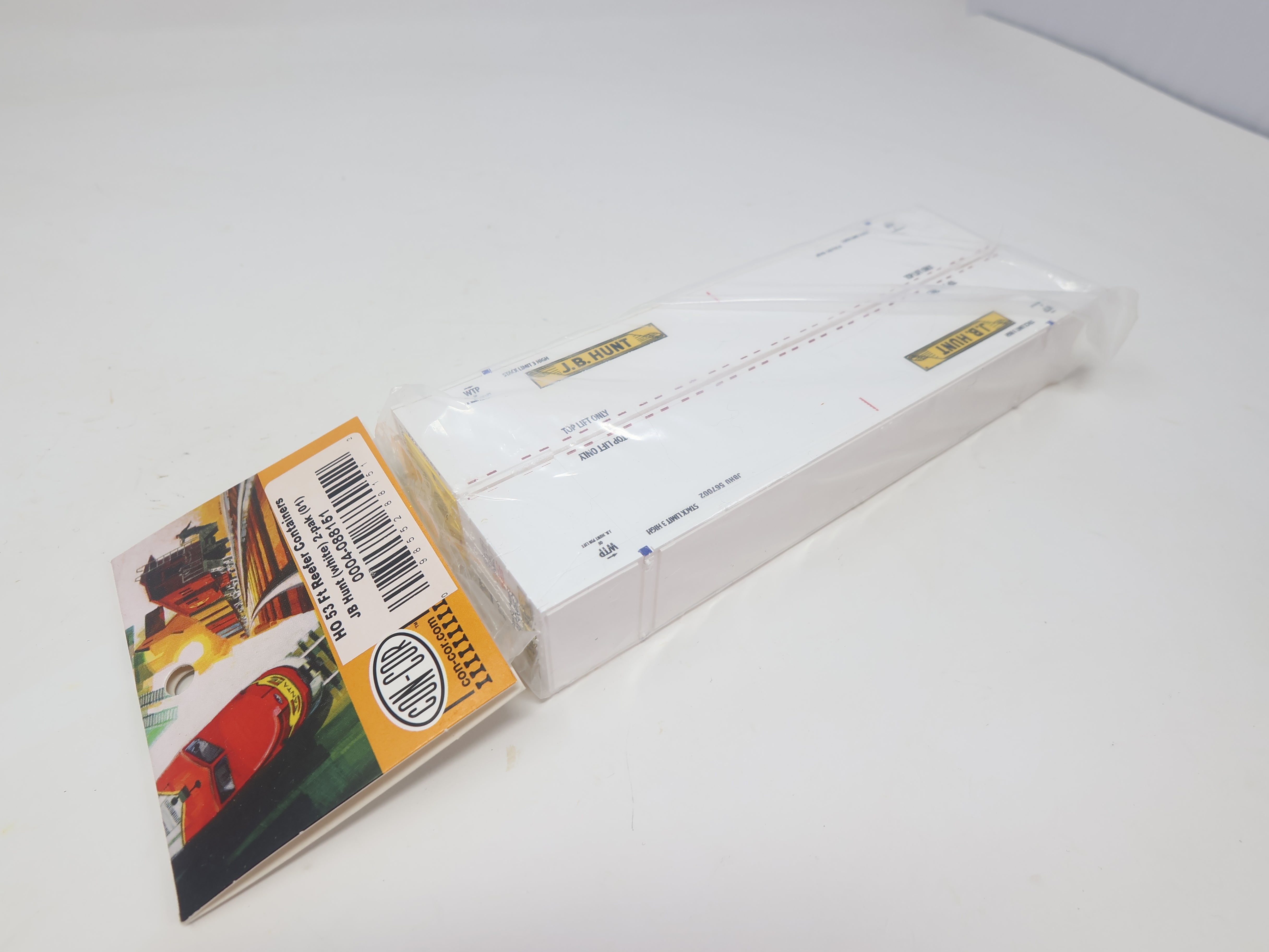 Con-Cor 0004-088151 HO Scale, Hi-Cube 53' Reefer Container, JB Hunt JBHU , DCS 2 Pack #1